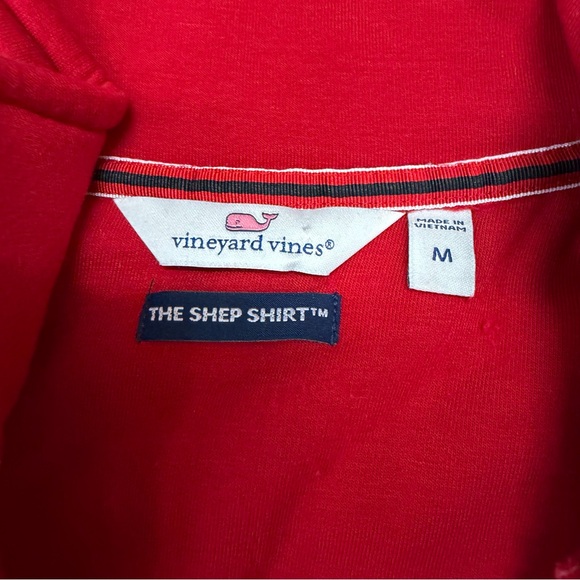 Vineyard Vines Pullover 1/4 Red Striped Relaxed Shep Shirt Soft Preppy Sz Medium - Picture 10 of 12